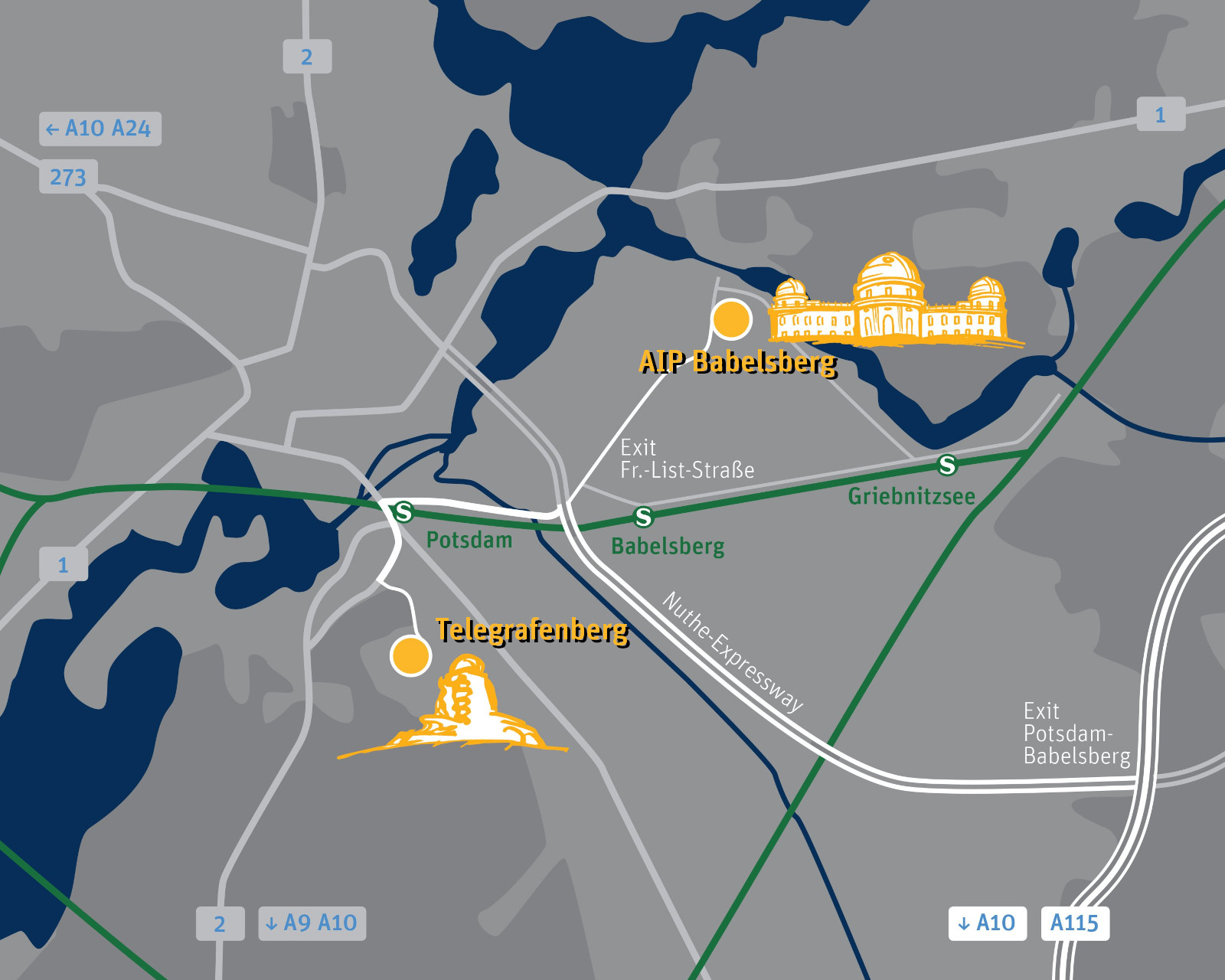 Map sketch of AIP locations